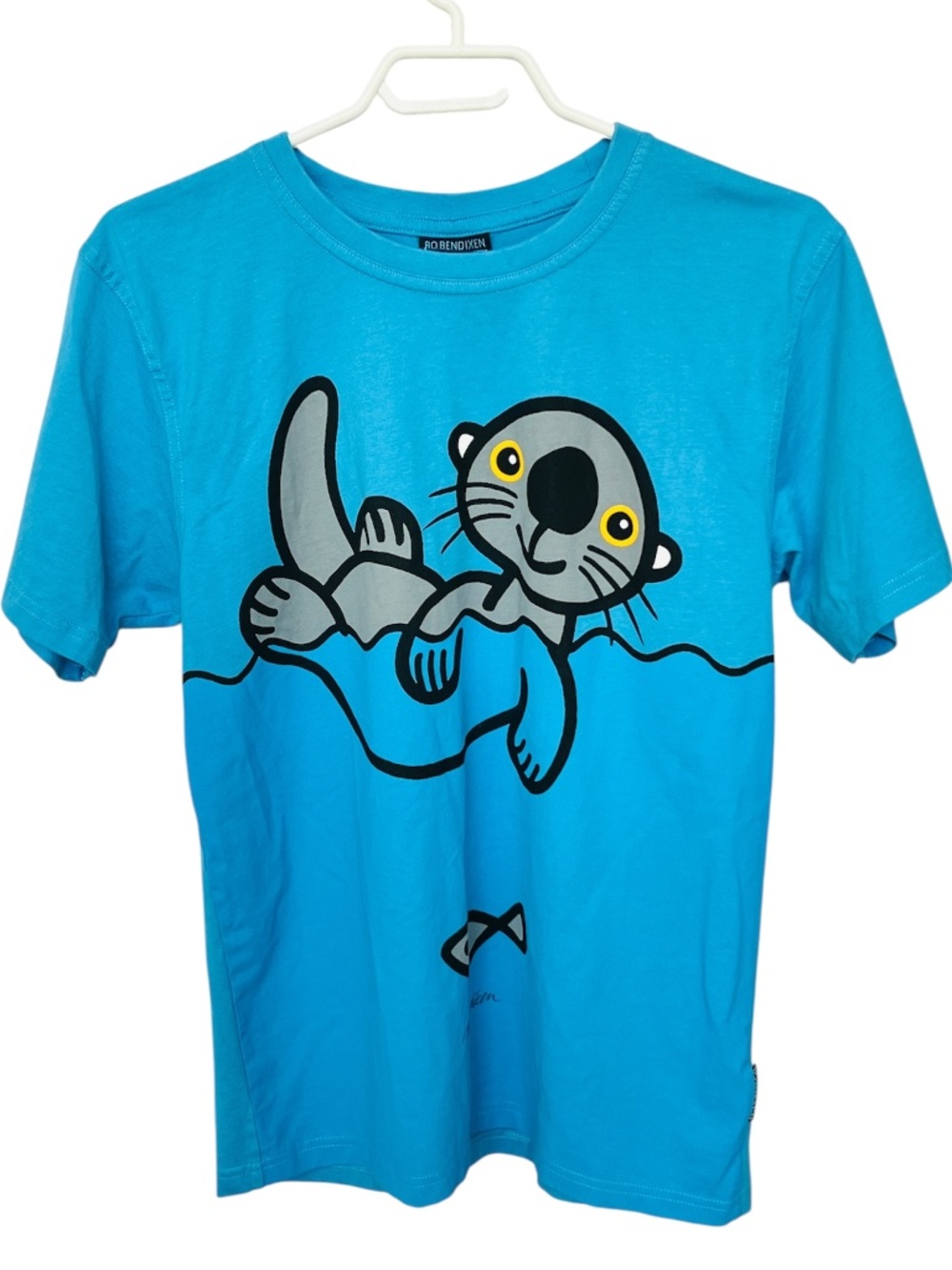 Bo Bendixon T-shirt Tee Blue Size S Happy Floating Seal Signed Pop Art Artisan